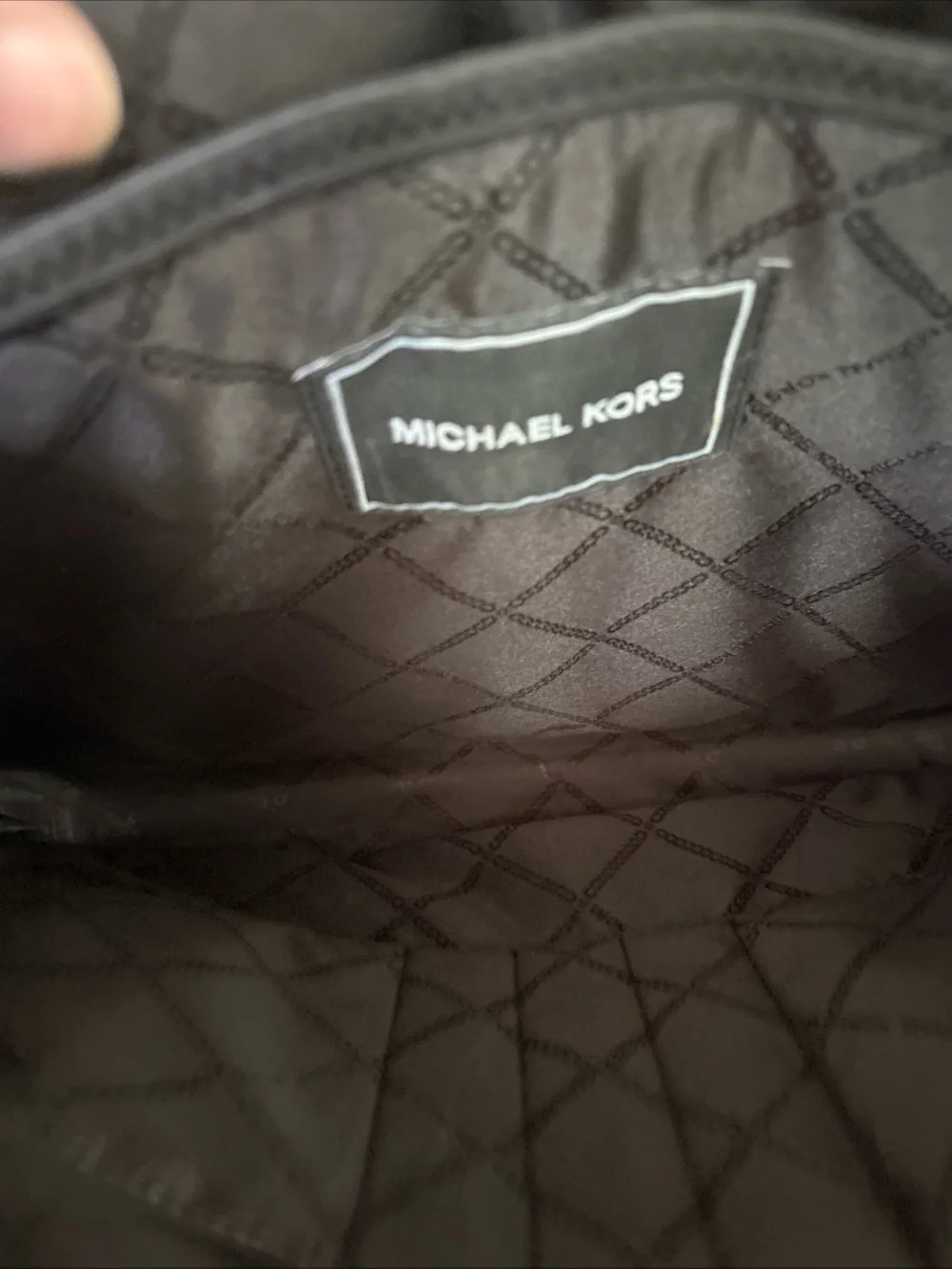 Michael Kors Black Pebbled Leather Briefcase with Silver Hardware